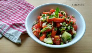Tomato-cucumber- Spring Onion Salad